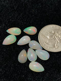 Ethiopian Opal Pear Cabochon 7x11 mm Size - Code # D8 - Pack of 2 Pieces AA Quality - Opal Cabochon - Ethiopian Opal Cabochon