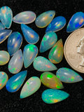 Ethiopian Opal Pear Cabochon 7x13 mm Size - Code # D16 - Pack of 1 Piece AAA+ Quality - Opal Cabochon - Ethiopian Opal Cabochon