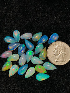 Ethiopian Opal Pear Cabochon 7x13 mm Size - Code # D16 - Pack of 1 Piece AAA+ Quality - Opal Cabochon - Ethiopian Opal Cabochon