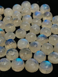 Moonstone Round Cabochon 7 mm Size - Pack of 6 Pcs - Blue Moonstone , Rainbow Moonstone top Quality - Bue fire moonstone - origin India