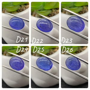 Tanzanite  Cabochon - Code # D21 to D26 - AAA Quality - Natural Tanzanite Cabochon - Tanzanite Loose Stone - Tanzanite Cabs