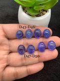 Tanzanite Cabochon - Code # D43 to D50 - AAA Quality - Natural Tanzanite Cabochon - Tanzanite Loose Stone - Tanzanite Cabs