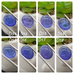 Tanzanite  Cabochon - Code # D51 to D58 - AAA Quality - Natural Tanzanite Cabochon - Tanzanite Loose Stone - Tanzanite Cabs