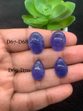 Tanzanite  Cabochon - Code # D67 to D70 - AAA Quality - Natural Tanzanite Cabochon - Tanzanite Loose Stone - Tanzanite Cabs