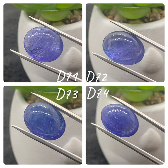 Tanzanite  Cabochon - Code # D71 to D74 - AAA Quality - Natural Tanzanite Cabochon - Tanzanite Loose Stone - Tanzanite Cabs