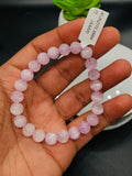 Kunzite Bracelet - 8 mm Size - Code #A9 - 7.5 Inch Length - 4A Quality - Beautiful Purple Color - Natural Kunzite Round Beaded Bracelet