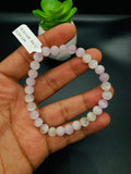 Kunzite Bracelet - 7 mm Size - Code #A12 - 7.5 Inch Length - 4A Quality - Beautiful Purple Color - Natural Kunzite Round Beaded Bracelet