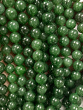 Jade Round Beads - 8 mm Size - AAA Quality - 40 cm Length - Natural Nerphrite Jade Beads - Origin Russia