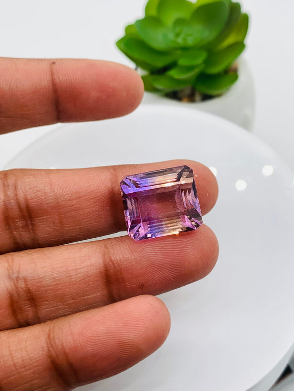 Ametrine Faceted Octagon 16x14 mm size • Code #A5 -  AAA Quality • Natural Ametrine Emerald Cut -  Weight 22.55 Cts