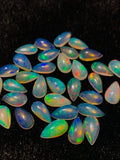 Ethiopian Opal Pear Cabochon 6x11 mm Size - Code # D2 - Pack of 5 Pieces - AAA+ Quality - Opal Cabochon - Ethiopian Opal Cabochon