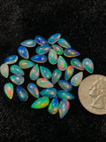 Ethiopian Opal Pear Cabochon 6x11 mm Size - Code # D2 - Pack of 5 Pieces - AAA+ Quality - Opal Cabochon - Ethiopian Opal Cabochon