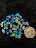 Ethiopian Opal Pear Cabochon 6x11 mm Size - Code # D2 - Pack of 5 Pieces - AAA+ Quality - Opal Cabochon - Ethiopian Opal Cabochon