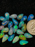 Ethiopian Opal Pear Cabochon 7x13 mm Size - Code # D16 - Pack of 1 Piece AAA+ Quality - Opal Cabochon - Ethiopian Opal Cabochon