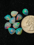 Ethiopian Opal Pear Cabochon 8x10 mm Size - Code # D18 - Pack of 1 Piece AAA+ Quality - Opal Cabochon - Ethiopian Opal Cabochon