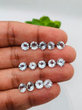 Aquamarine Round Faceted 6 mm Size  - Pack of 1 Piece - AAA Quality -  Medium Blue Color-  Natural Aquamarine Stone