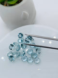 Aquamarine Round Faceted 7 mm Size - Pack of 1 Piece - AAAA Quality - Dark Blue Color- Natural Aquamarine Stone