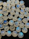 6 MM Moonstone Cabs- Blue Moonstone - Rainbow Moonstone top Quality - Pack of 8 Pcs - blue fire moonstone - origin India