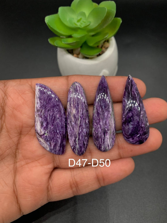 Charoite Cabochon •  Code D47 - D50  • AAA Quality •  Natural Charoite Cabs •  Charoite Cabochon