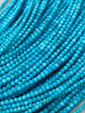 Sleeping Beauty Turquoise Round Beads 2MM size  -100 % Natural Turquoise -  Length 40 cm - Turquoise Round Blue AAAA Quality