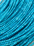 Sleeping Beauty Turquoise Round Beads 2MM size -100 % Natural Turquoise - Length 40 cm - Turquoise Round Blue AAAA Quality