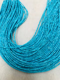 Sleeping Beauty Turquoise Round Beads 2MM size  -100 % Natural Turquoise -  Length 40 cm - Turquoise Round Blue AAAA Quality