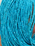 Sleeping Beauty Turquoise Round Beads 2MM size -100 % Natural Turquoise - Length 40 cm - Turquoise Round Blue AAAA Quality