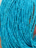 Sleeping Beauty Turquoise Round Beads 2MM size  -100 % Natural Turquoise -  Length 40 cm - Turquoise Round Blue AAAA Quality