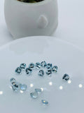 Aquamarine Heart Shape Faceted 5 mm Size  - Pack of 2 Piece - AAA Quality -  Medium Blue Color -  Natural Aquamarine Stone