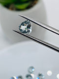 Aquamarine Heart Shape Faceted 6 mm Size - Pack of 2 Piece - AAA Quality - Medium Blue Color - Natural Aquamarine Stone