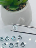 Aquamarine Heart Shape Faceted 7 mm Size  - Pack of 1 Piece - AAA Quality -  Medium Blue Color -  Natural Aquamarine Stone