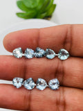 Aquamarine Heart Shape Faceted 7 mm Size - Pack of 1 Piece - AAAA Quality - Dark Blue Color - Natural Aquamarine Stone