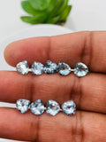 Aquamarine Heart Shape Faceted 7 mm Size  - Pack of 1 Piece - AAAA Quality -  Dark Blue Color -  Natural Aquamarine Stone