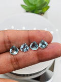 Aquamarine Heart Shape Faceted 8 mm Size  - Pack of 1 Piece - AAAA Quality -  Dark Blue Color -  Natural Aquamarine Stone