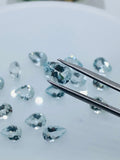 Aquamarine Pear Faceted 5x7-8  mm Size  - Pack of 4 Piece - AAA Quality -  Medium Blue Color -  Natural Aquamarine Stone
