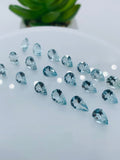Aquamarine Pear Faceted 5x7-8 mm Size - Pack of 2 Piece - AAAA Quality - Dark Blue Color - Natural Aquamarine Stone