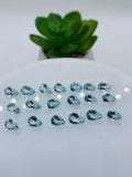 Aquamarine Pear Faceted 6x8 mm Size  - Pack of 2 Piece - AAAA Quality -  Dark Blue Color -  Natural Aquamarine Stone- Top Quality