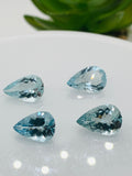 Aquamarine Pear Faceted 8x11-12 mm Size - Pack of 1 Piece - AAAA Quality - Dark Blue Color - Natural Aquamarine Stone
