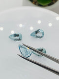 Aquamarine Pear Faceted 8x11-12 mm Size - Pack of 1 Piece - AAAA Quality - Dark Blue Color - Natural Aquamarine Stone