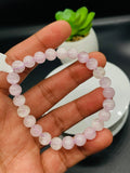 Kunzite Bracelet - 7 mm Size - Code #A10 -  7.5 Inch Length - 4A Quality - Beautiful Purple Color - Natural Kunzite Round Beaded Bracelet