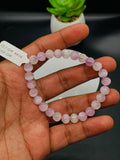 Kunzite Bracelet - 7 mm Size - Code #A14 -  7.5 Inch Length - 4A Quality - Beautiful Purple Color - Natural Kunzite Round Beaded Bracelet