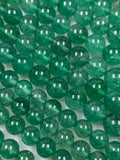 Strawberry Quartz Round Beads - 6/8/10 mm Size - Length 40 cm - Medium Green Color - Natural Strawberry Quartz Beads