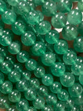 Strawberry Quartz Round Beads - 6/8/10 mm Size - Length 40 cm - Medium Green Color - Natural Strawberry Quartz Beads