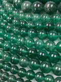Strawberry Quartz Round Beads - 6/8/12 mm Size - Length 40 cm - Medium Green Color - Natural Strawberry Quartz Beads
