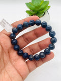 Blue Sapphire Bracelet 10 mm Size • Code # S9 • AAAA Quality • 7.5'' length • Natural Sapphire Beads • Sapphire Round Bracelet