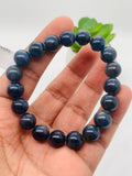 Blue Sapphire Bracelet 10 mm Size • Code # S10 • AAAA Quality • 7.5'' length • Natural Sapphire Beads • Sapphire Round Bracelet