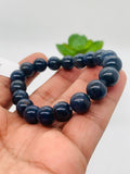 Blue Sapphire Bracelet 10 mm Size • Code # S10 • AAAA Quality • 7.5'' length • Natural Sapphire Beads • Sapphire Round Bracelet