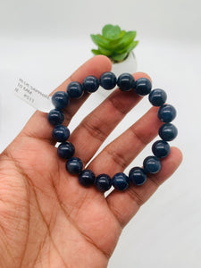 Blue Sapphire Bracelet 10 mm Size • Code # S11 • AAAA Quality • 7.5'' length • Natural Sapphire  • Sapphire Round Bracelet