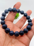 Blue Sapphire Bracelet 10.5 mm Size • Code # S18 • AAA+ Quality • 7.5'' length • Natural Sapphire  • Sapphire Round Bracelet