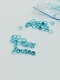 Apatite Faceted 3mm Size • Pack of 5 Pcs • AAA Quality • sky Blue Color • Natural Apatite faceted Round Cabochons