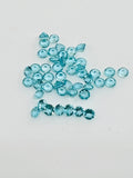 Apatite Faceted 3mm Size • Pack of 5 Pcs • AAA Quality • sky Blue Color • Natural Apatite faceted Round Cabochons